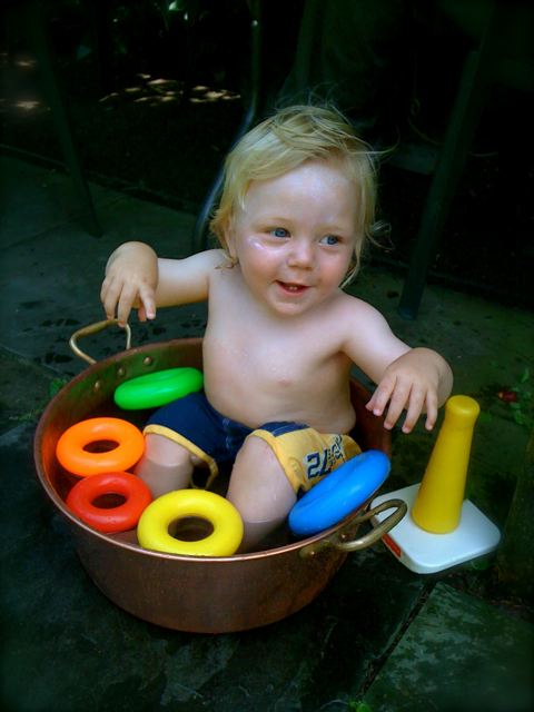 One way to "cool off" after a tantrum.